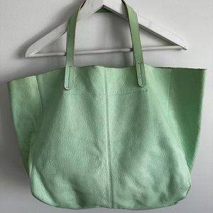 GAP Mint Green Cow Leather Tote Bag Purse